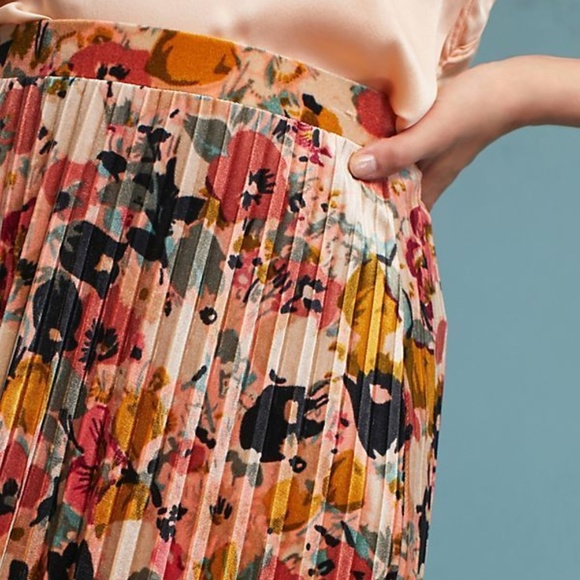 Anthropologie Maeve Floral Velvet Skirt new - Picture 4 of 4